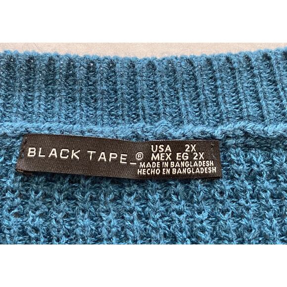 Black Tape Sweater Women's 2X Dark Teal Long Sleeve Pullover - Picture 4 of 5
